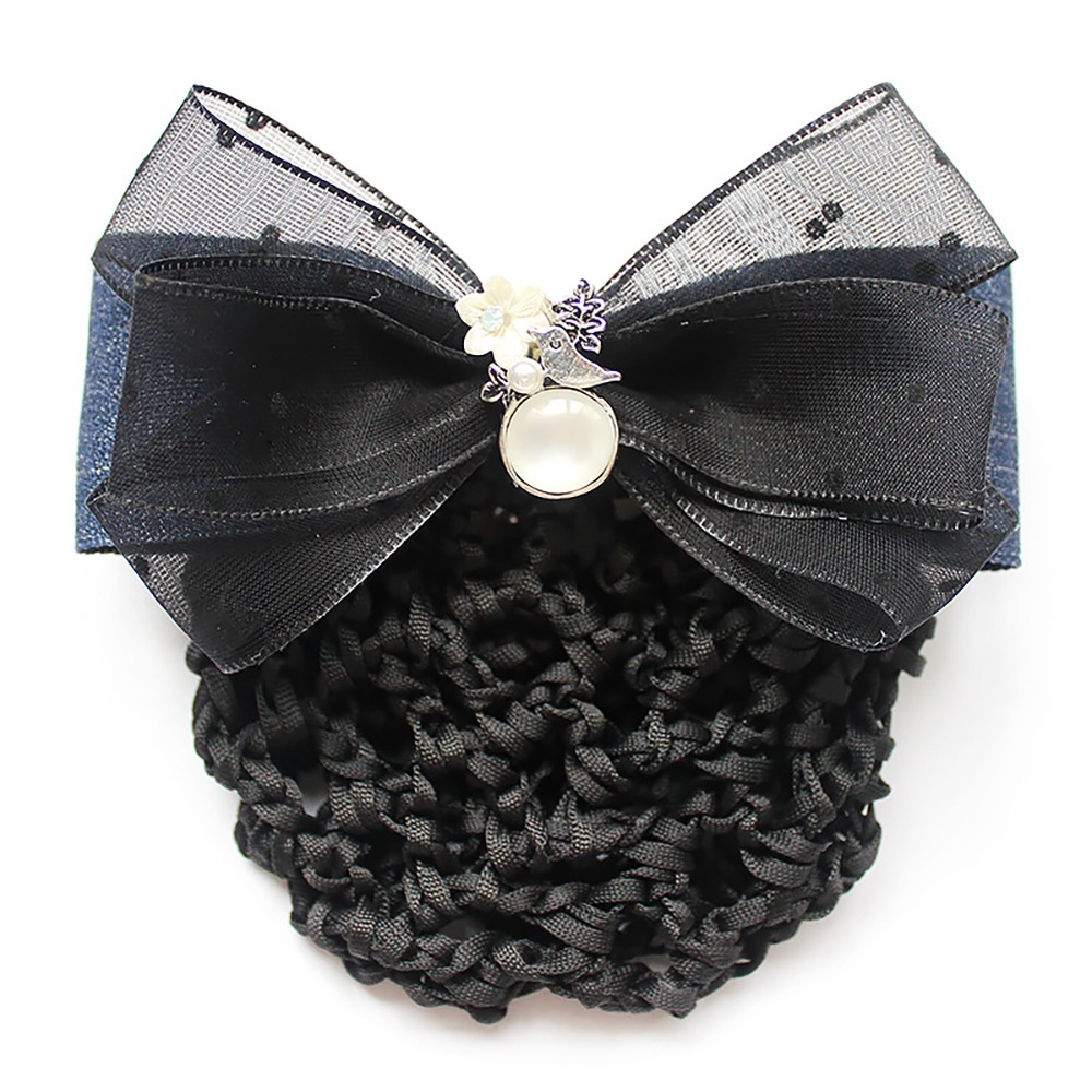 Redecilla para el pelo para baile de Ballet, moño coreano, redecilla, paquete de Scrunchie, Clip para el pelo, moño para el pelo con lazo desmontable, pasador de satén, Clip para cola de caballo: YELLOW
