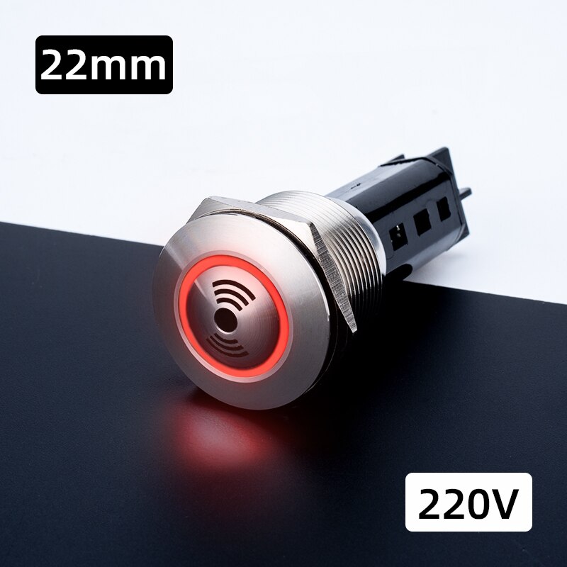 Sound and Light Metal Buzzer 12V 24V 220V 16mm 19mm 22mm Metal Buzzer 70 Decibel Metal Indicator Light with Buzzer: 22mm 220V