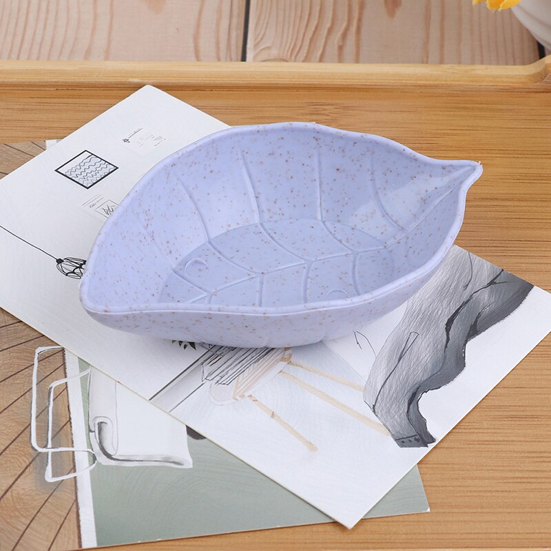 Blader tallerken baby kid bolle hvete halm soyasaus tallerken ris bolle tallerken servise matbeholder forrett tallerkener: Blå