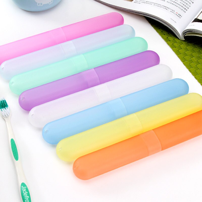 1 stk plastik tandbørsteholder boksetaske container arrangør til rejse camping tandbørste sag