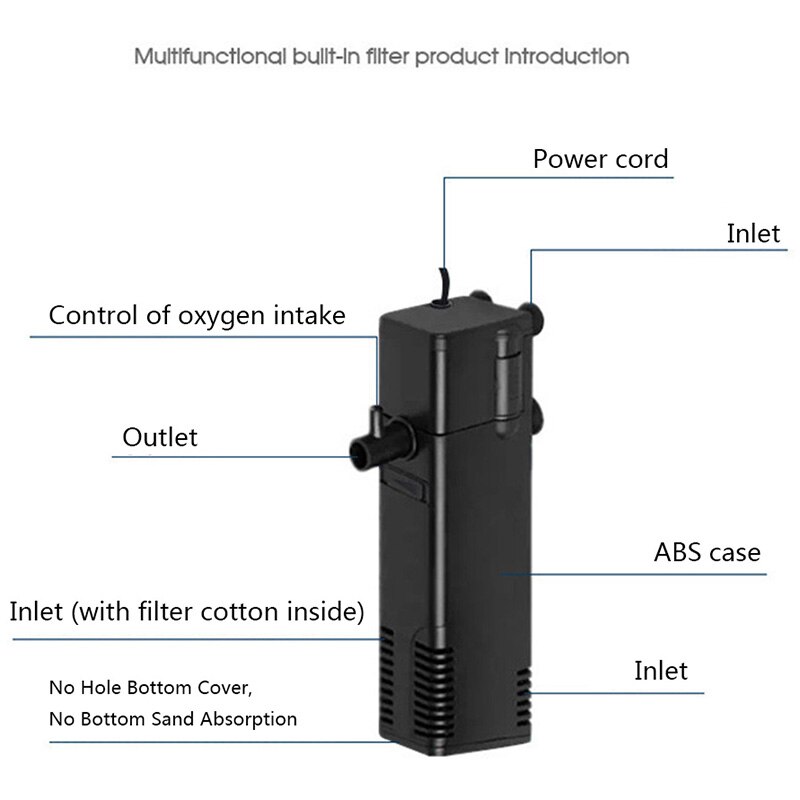 Dyk vand filter pumpe akvarie akvarium dam oxygen stigende pumpe værktøj akvarie filter tilbehør-eu stik