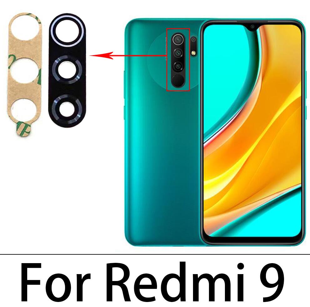 2 uds, nueva lente de cristal de cámara trasera probada con pegatina para Xiaomi Redmi 12C 9T 9C 9A 6 6A 7 7A 8 8A 9 Note 10 Pro 10S: Azul