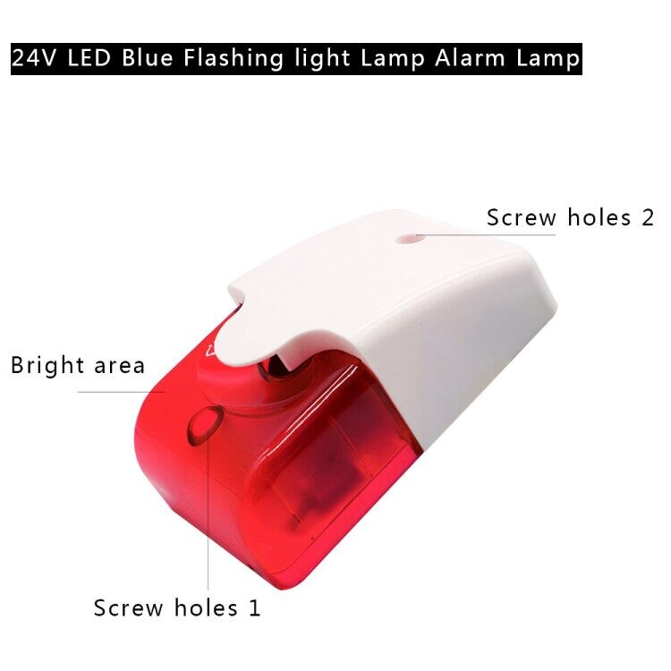 Sirena de luz LED estroboscópica con Flash GSM 12V o 24V, sistema de alarma antirrobo de seguridad para el hogar, PSTN, GSM: New 24V DC