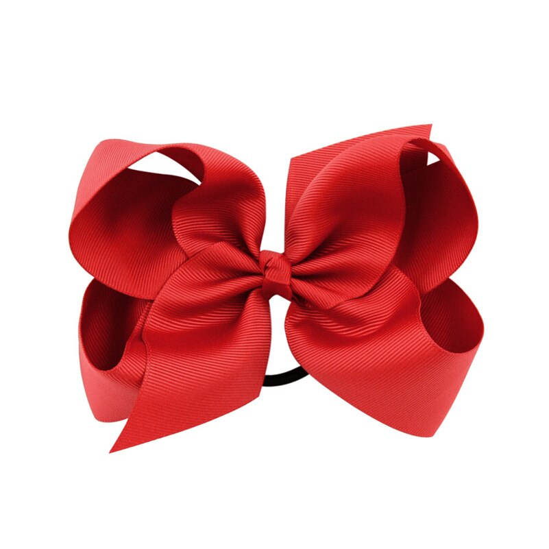 Lazos para el pelo de Color sólido de 6 pulgadas, gomas elásticas para el pelo, coleteros de goma para niña, accesorios para el cabello: Rojo
