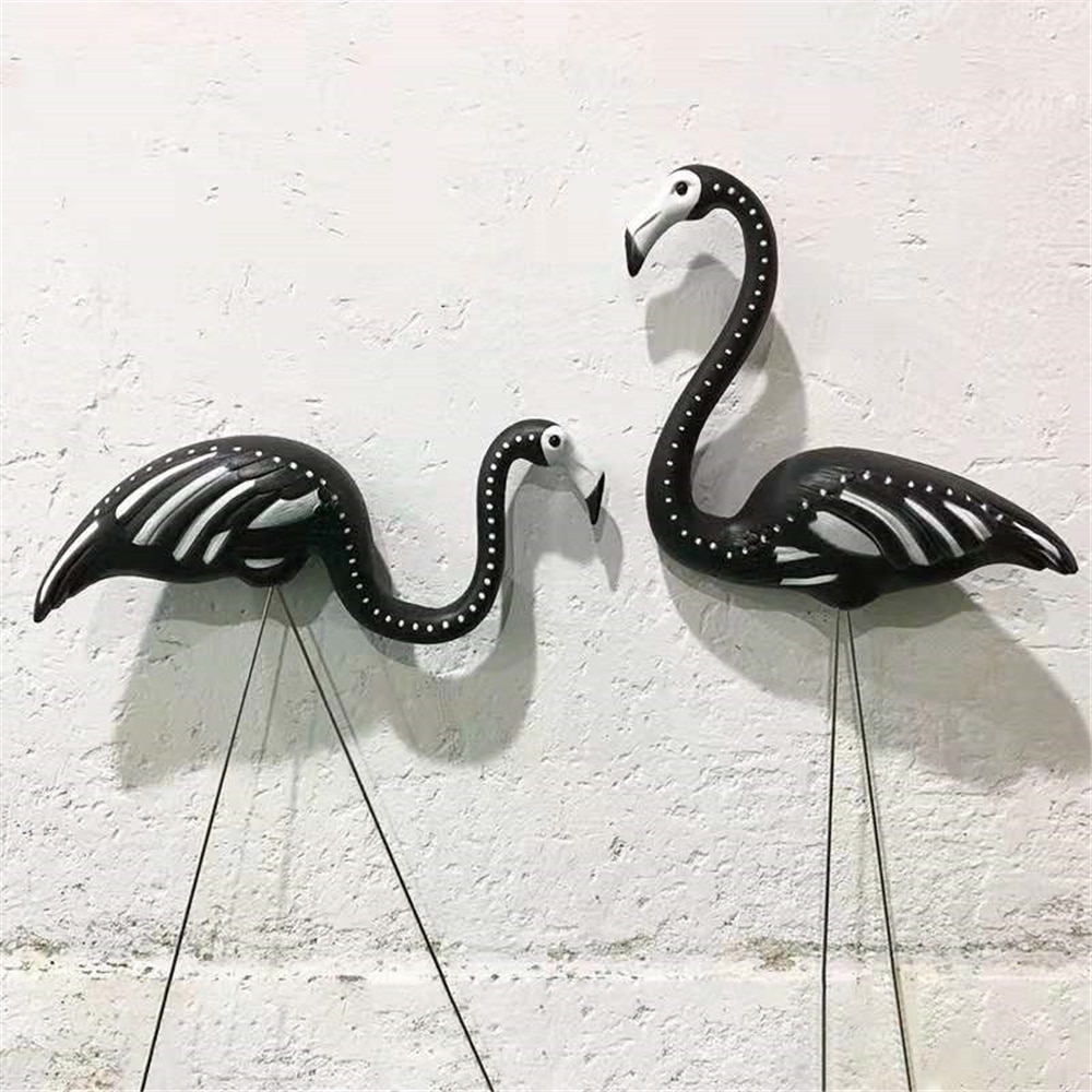 Black Skeleton Yard Flamingo Halloween Plastic Flamingo Gazon Decor Ornamenten Zombie Gazon Ornament
