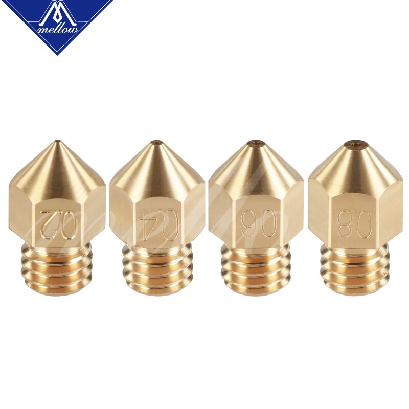 Mellow Brass Swiss MK8 Nozzle M6 Thread For 1.75MM Filament 3D Printers Hotend J-head Cr10 Heat Block Ender 3 Tornado hotend