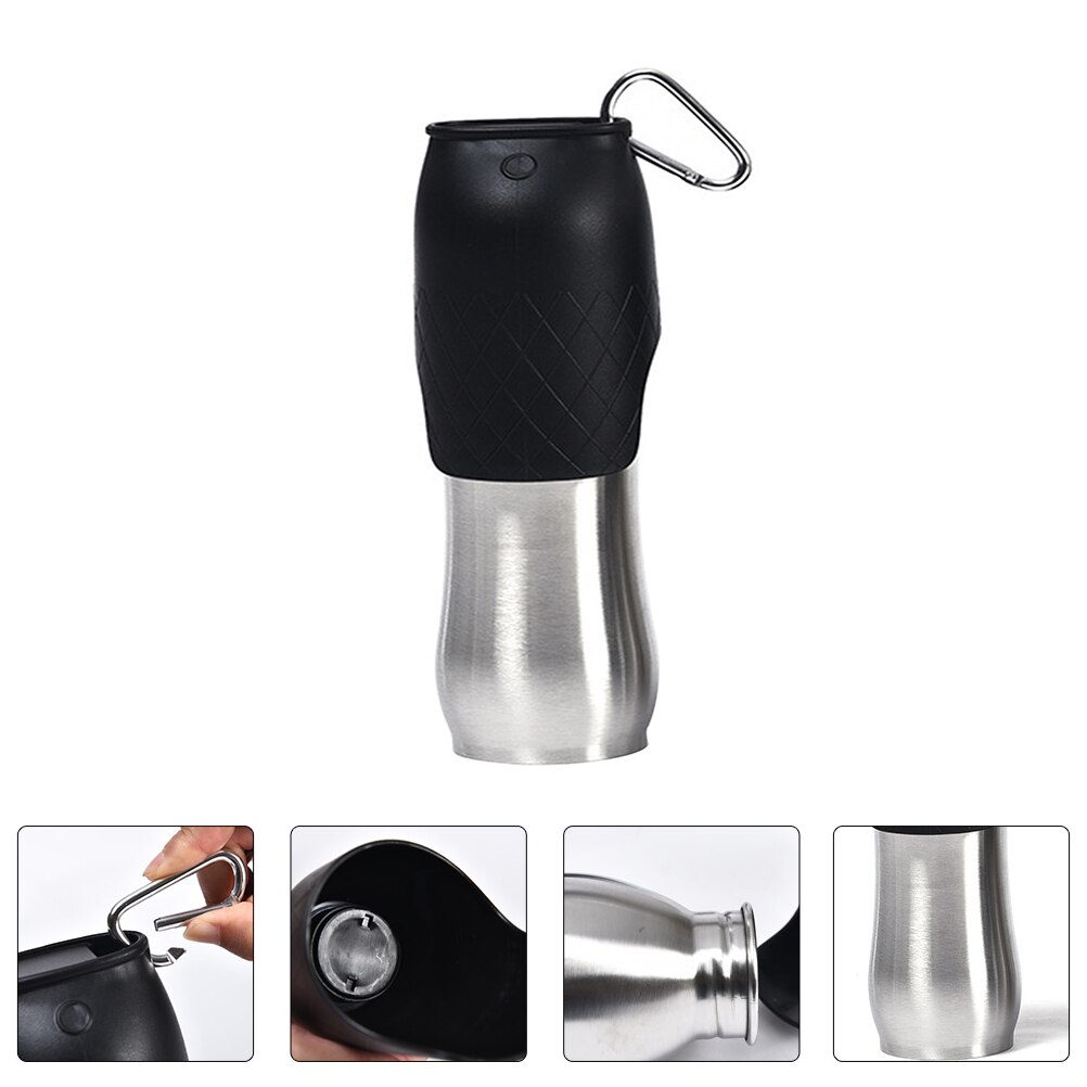 Metal Pet Water Bottle Puppy Water Feeder Stainless Steel Dog Waterer Pet Supply