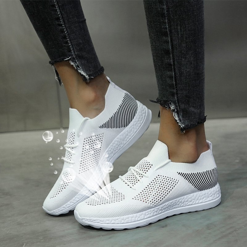 Bjakin Summer Woman Running Shoes Hollow Upper Breathable Sneakers Air Mesh Lightweight Sport Athletic Shoe Female Large Size 43