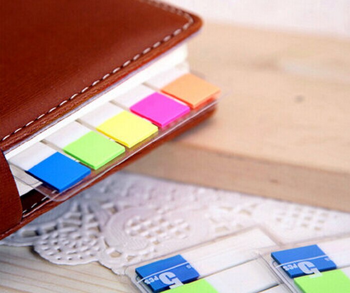 6packs/lot self-adhesive index sticker premium sticky tab multicolour memo paper Deli 9062