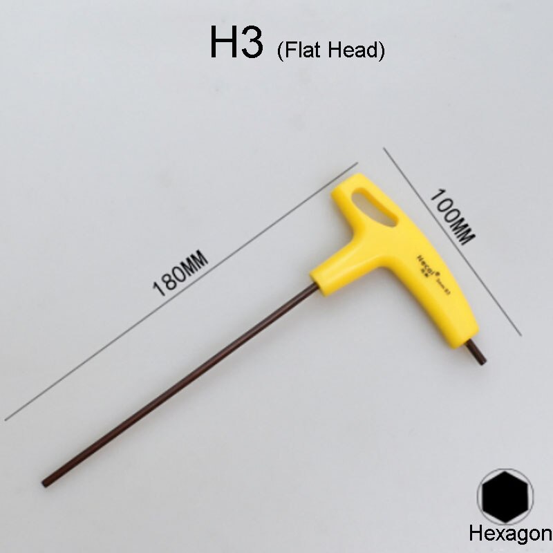 1PCS T-Handle Hex Key Wrench 400mm Flat/Ball head Hex Socket Screwdriver Universal Double-end Wrench Allen Screws Tools: H3-1PCS