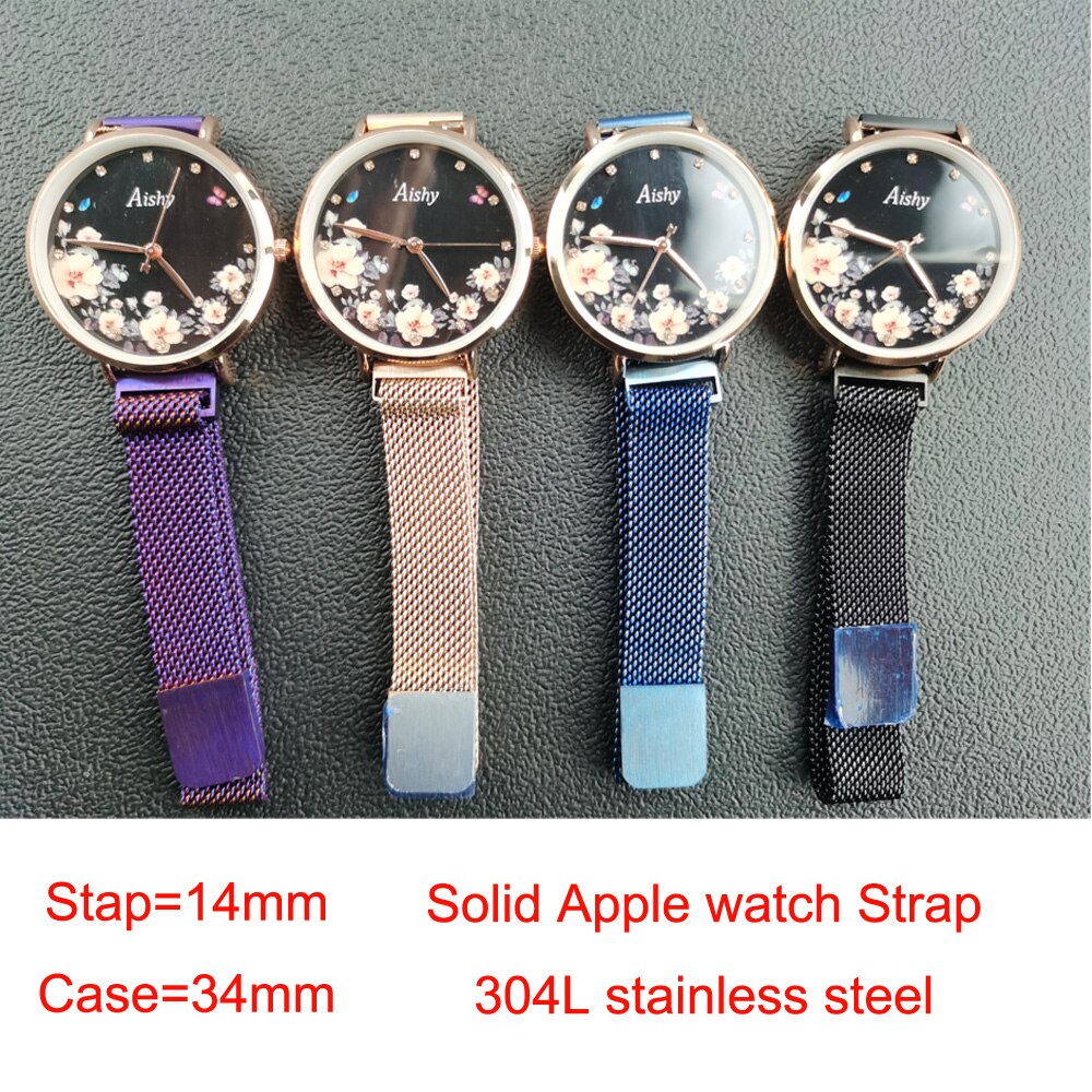 Aishy Dameshorloge - Milanese Magneetband - Quartz Uurwerk - 34mm Wijzerplaat