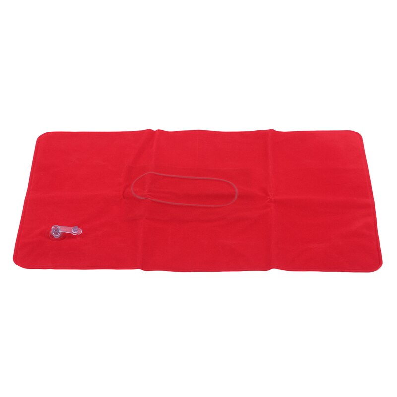 Draagbare Zachte Ultralight Opblaasbare Pluche Air Kussen Slaap Kussen Reizen Slaapkamer Wandelen Strand Auto Vliegtuig Hoofd Rest: Red