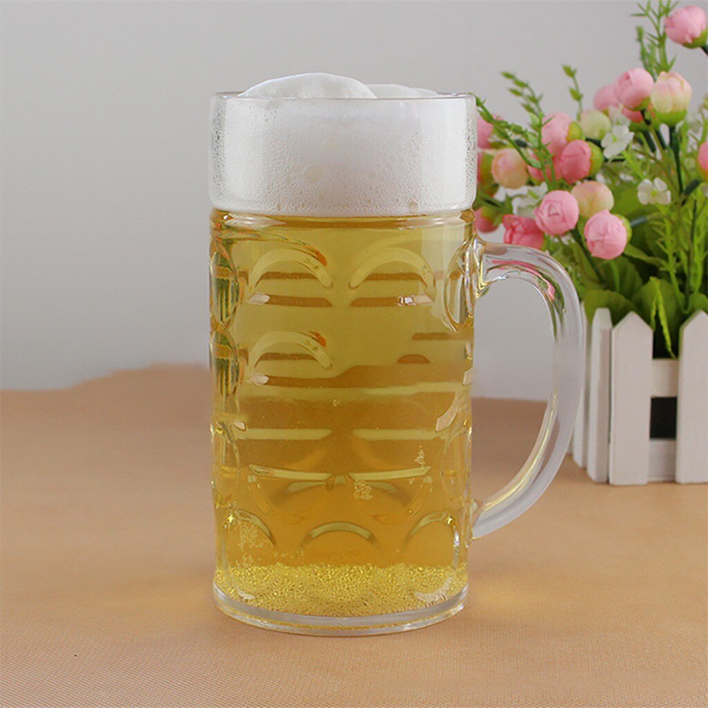 Reusable 32oz Plastic Beer Mug 1 Liter with Handles Pineapple Cup Plastic Beer Cups Coffee Water Mug Barware Drinkware#30