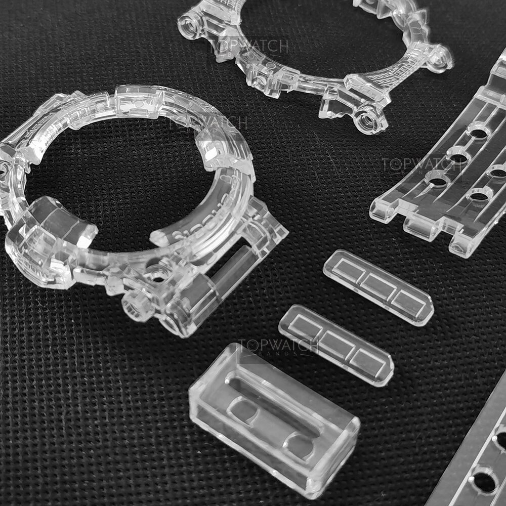 Voor GWF-1000 Band Rubber Horlogeband Ijs Transparant Siliconen Horloge Bands En Case Cover Waterdichte Sport Horlogebanden Met Gereedschap