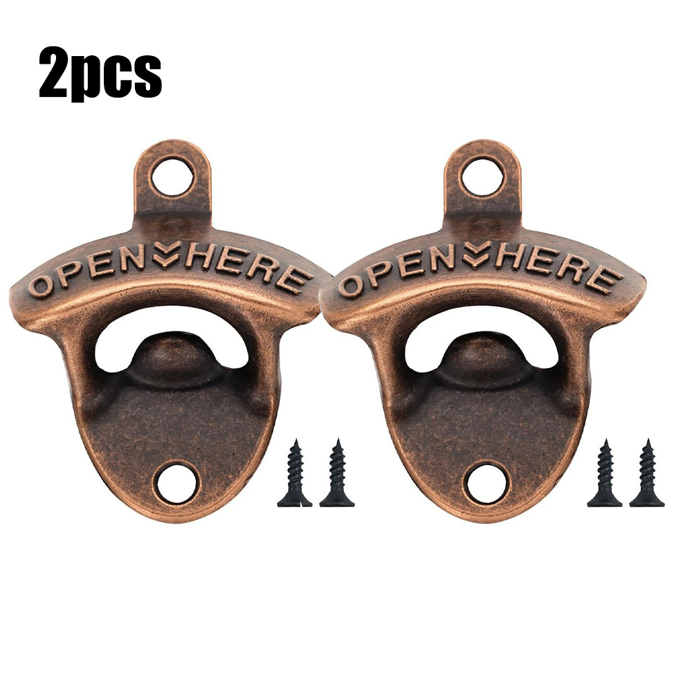 Zinc Alloy Wall Bottle Opener Kitchen Bottle Opener Retro Alloy Wall Mounted with Screws Party Antique Beer Bottle Opener: PURPLE