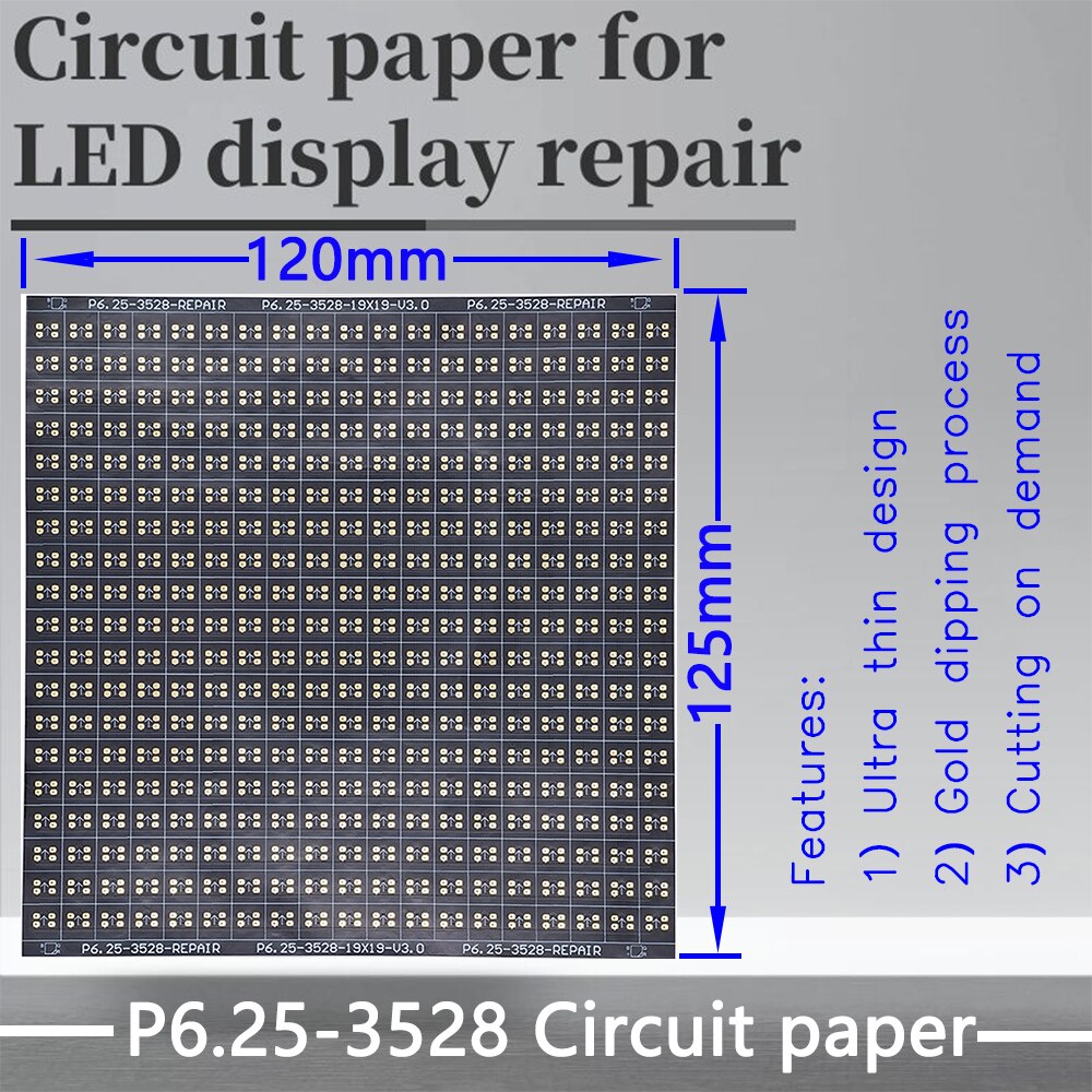 Módulo de papel de circuito LED Serie P6.25, PCB, reparación de mando P6.25-3528/3535 120X120mm, almohadilla de papel para reparar PCB durante la lnstalación: P6.25-3528
