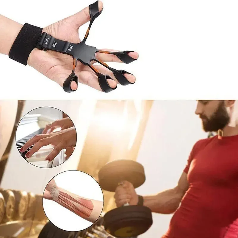 entrenador de dedos de silicona, camilla de muñeca de 5 dedos, recuperación de fuerza de dedo, flexión y extensión, entrenador de venas