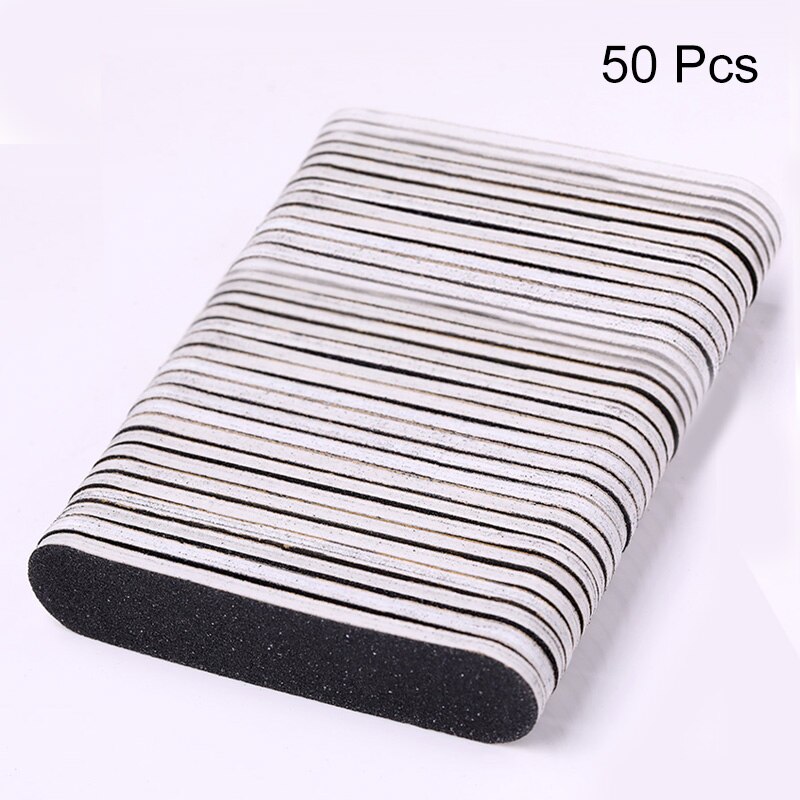 5/10/20/50/100 Pcs Black Mini Nail Files Set Washable Grinding Polishing Sanding Buffer Nail Art Manicuring Tools: 50PCS