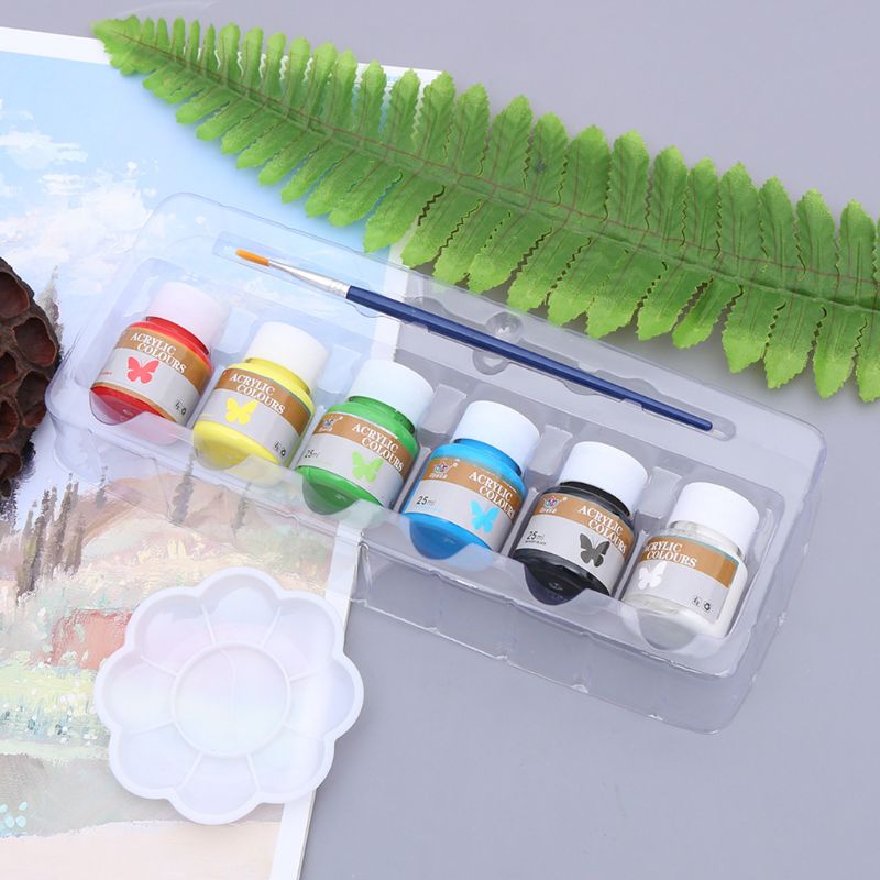 6X25Ml Zware Body Kleuren Rijke Pigmenten Acrylverf Set Voor Schilderen Ambachten 4X7E