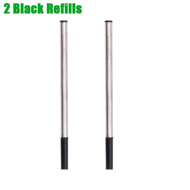 Full Metal Roller Ball Pen Refills Luxury Nice Smooth Writing Signature Pen Refills: 2 Black Refills