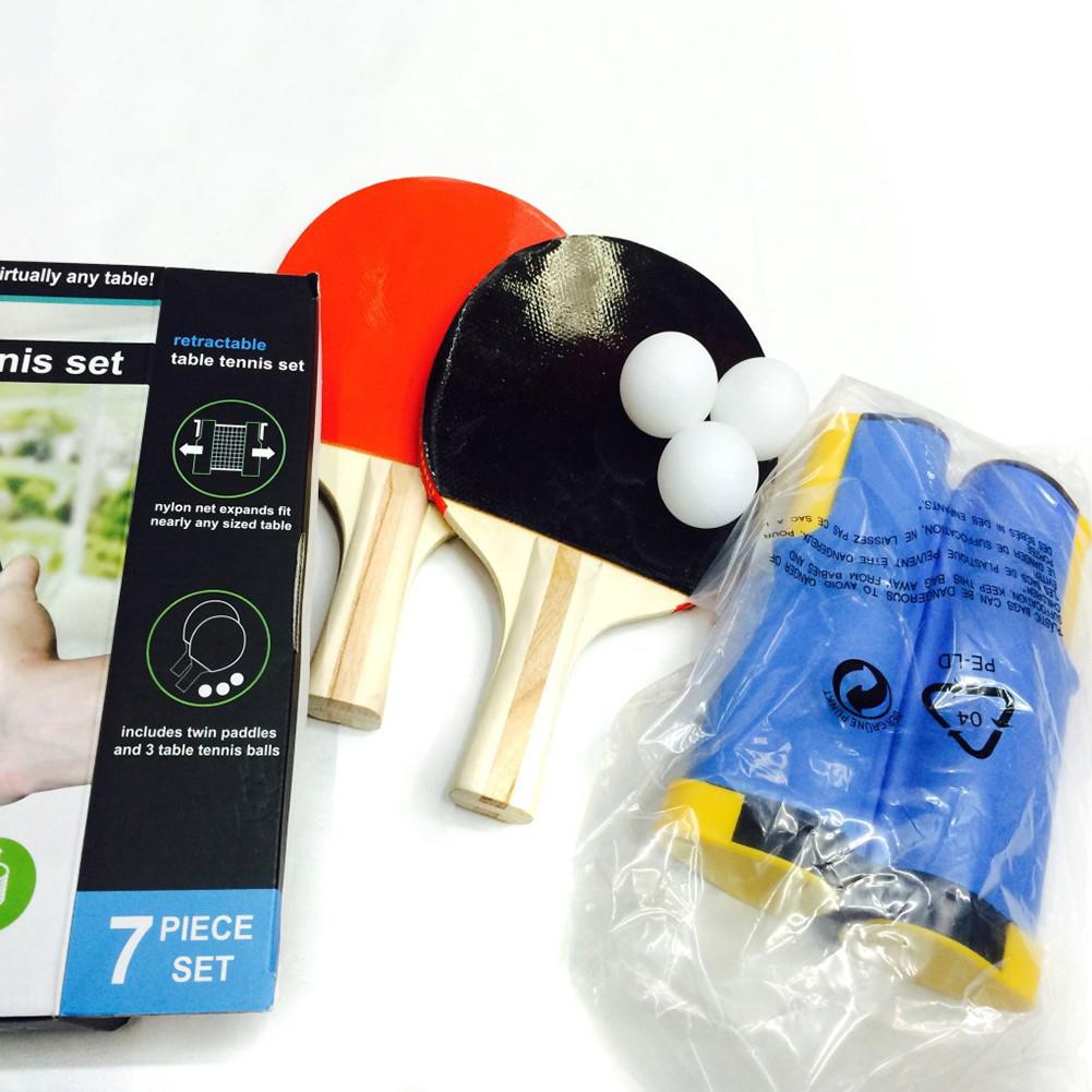 Portable Table Tennis Net Racket Set Max Telescopic Ping Pong Net Rack With Table Tennis Paddle Balls Kit Training Accessories