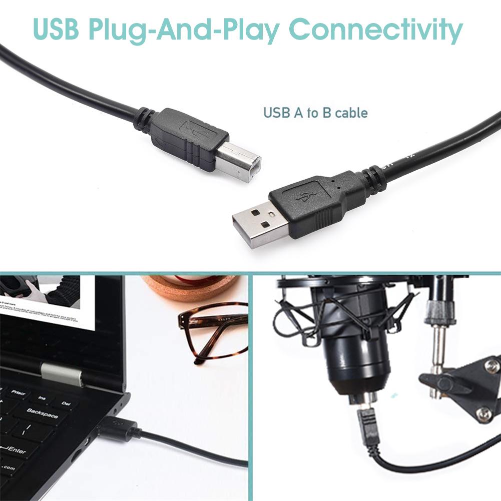 Usb-microfoonset, handige pc-microfooncondensatorkit, 192 khz, /24 bit voor gaming-opnames