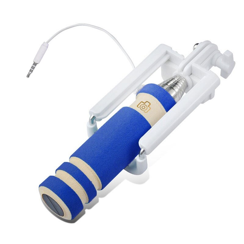 Mini Opvouwbare Wired Selfie Stick Handheld Uitschuifbare Monopod antislip Handvat voor iPhone 6/6 S plus/ samsung
