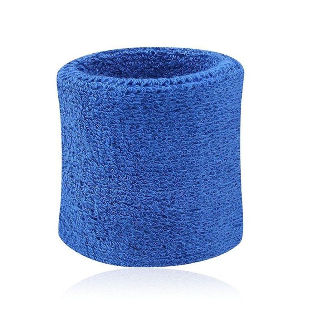 11Colors 1pair Wristband Sports Easy To Dry Breathable Wrist Sweatband Sports Protection For Tennis Basketball Squash Badminton: Blue