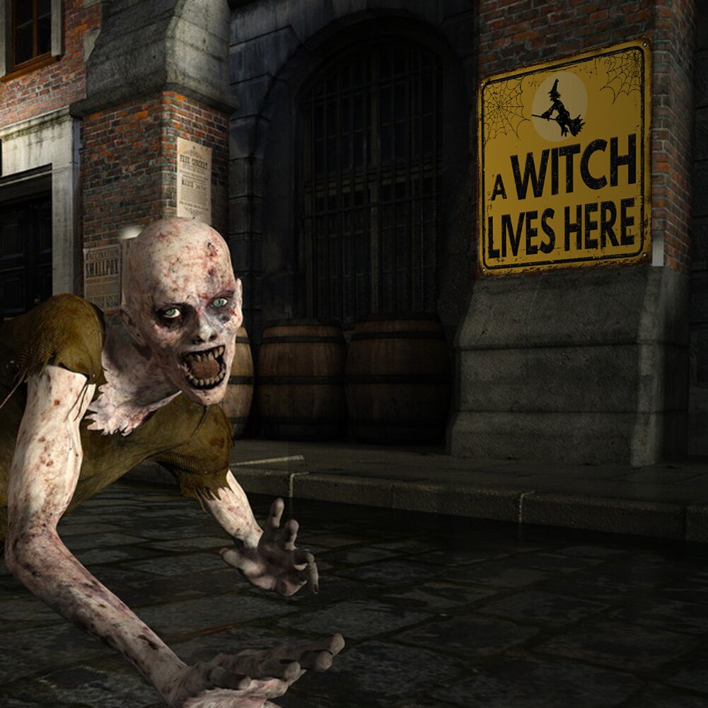 Halloween Warning Signs Sticker Self-adhesive Horror Wall Sticker Party Decorative