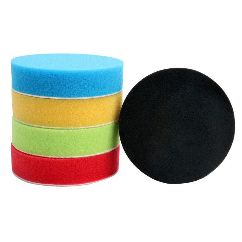 5PCS 3"/4"/5"/6"/7" Flat Sponge Buff Buffing Pad Polishing Kit Car Polisher