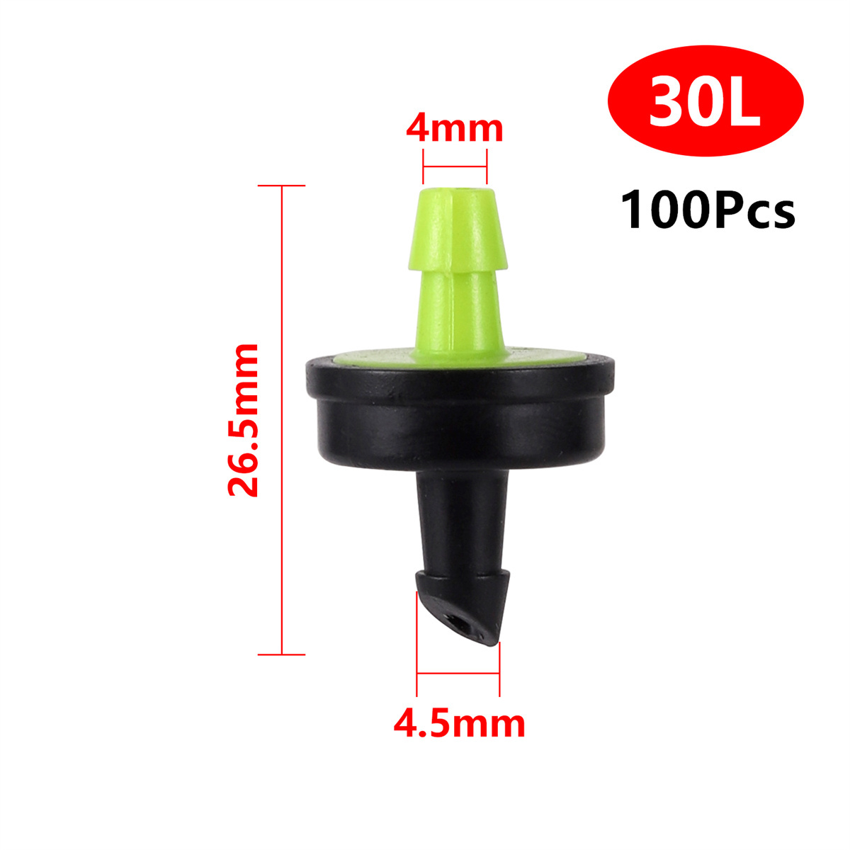 Portata 10/20/30L/H gocciolatore di compensazione della pressione 4/7mm tubo di pulizia automatica regolatore dell'acqua irrigazione del giardino raccordo a goccia: marina militare Blu