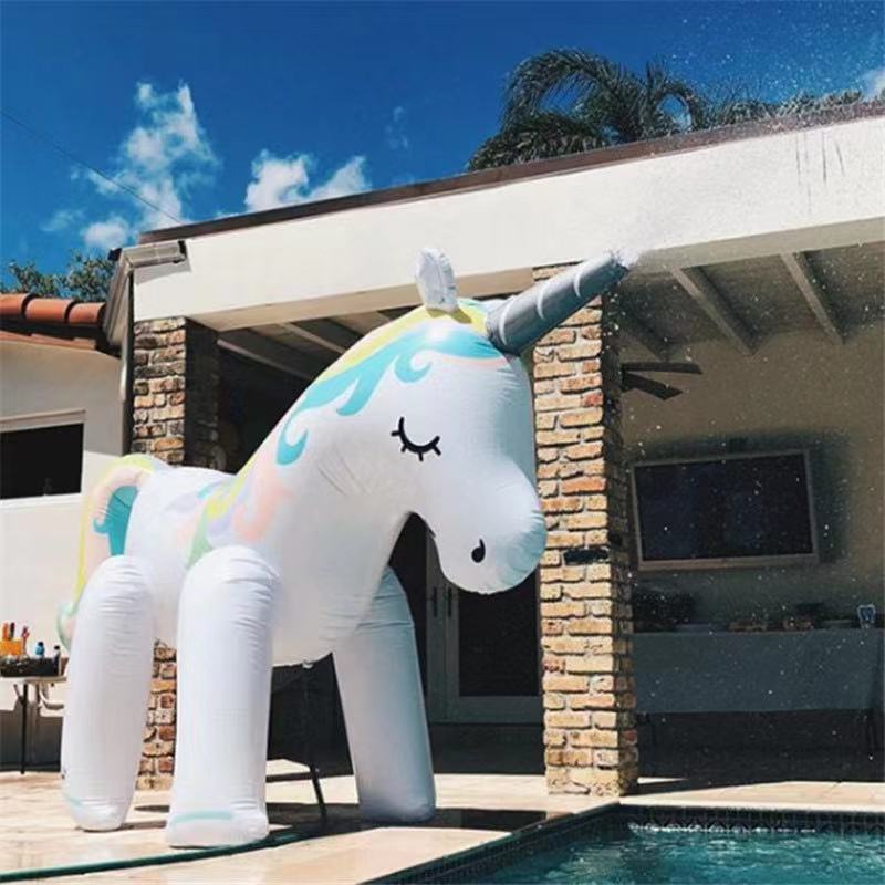 Summer Home PVC Animal Sprinkle Water Park Inflatable Outdoor Beach Toys Children Play Water Unicorn Spray Water Toy Family Game