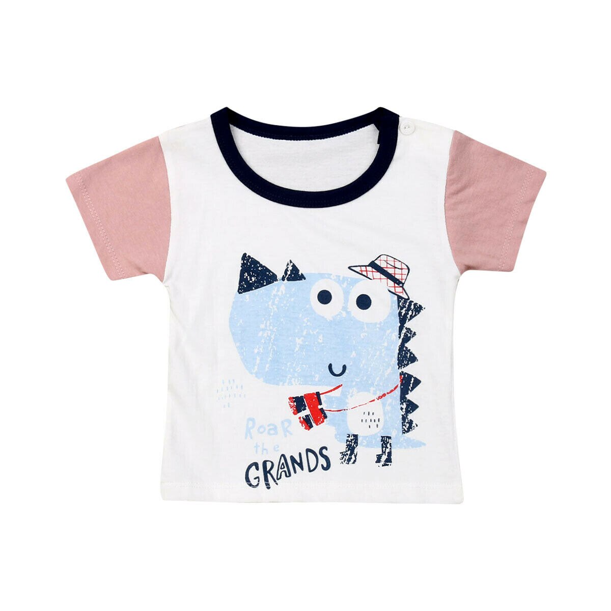Baby Zomer Kleding Mode Kids Baby Jongen Meisje T-shirts Cartoon Print Korte Mouw Tops T-shirt Katoenen Kleding 0-4Y: Dinosaur / 6m