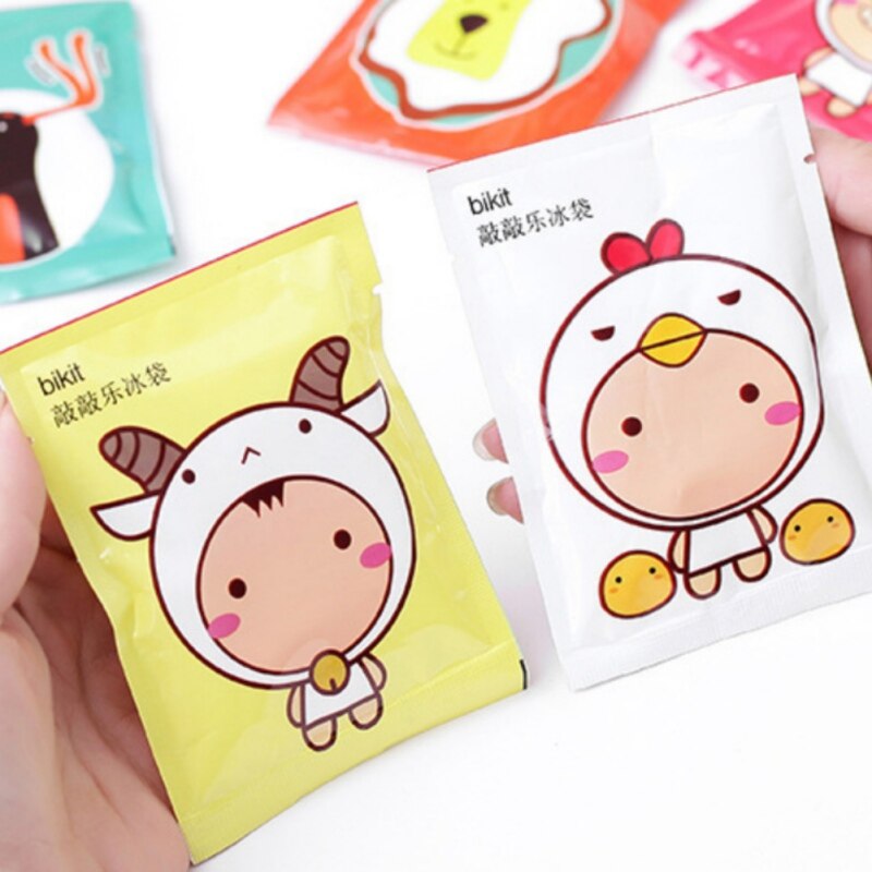 Portable Travel Reusable Instant Ice Pack Summer Cartoon Cold Ice Bag Color Random