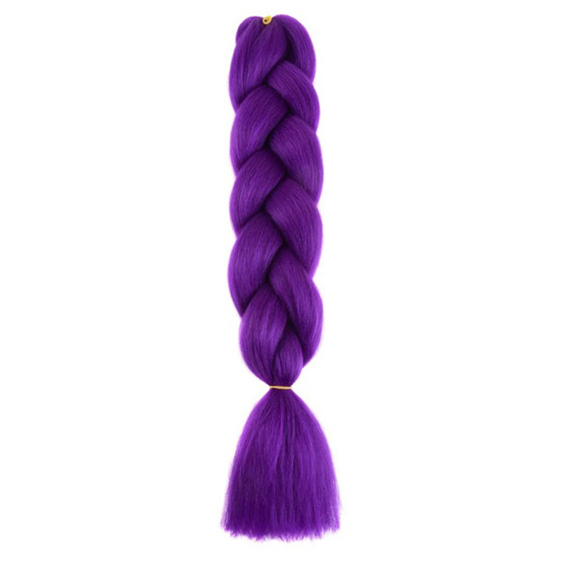 24Inch Synthetic Braiding Hair Extension Ombre Color Rainbow DIY Jumbo Hair Pink Red Blue Hairstyle for Women