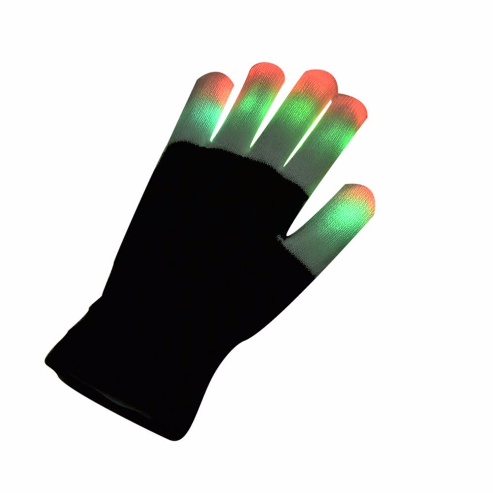 1 Uds. Guantes luminosos negros mágicos suministros para fiestas de Halloween guantes de brillo LED Rave luz parpadeante guantes de iluminación de dedos