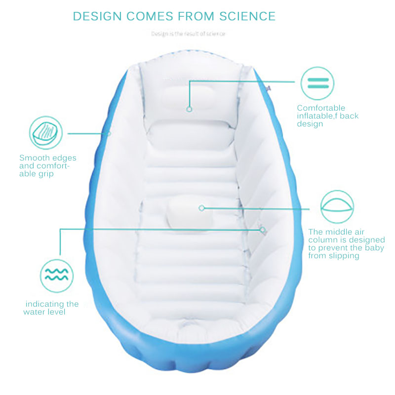 Children Bathtub 98X65X28cm Inflatable Bath Tub Child Tub Cushion Warm Winner Keep Warm Folding Portable Bathtub