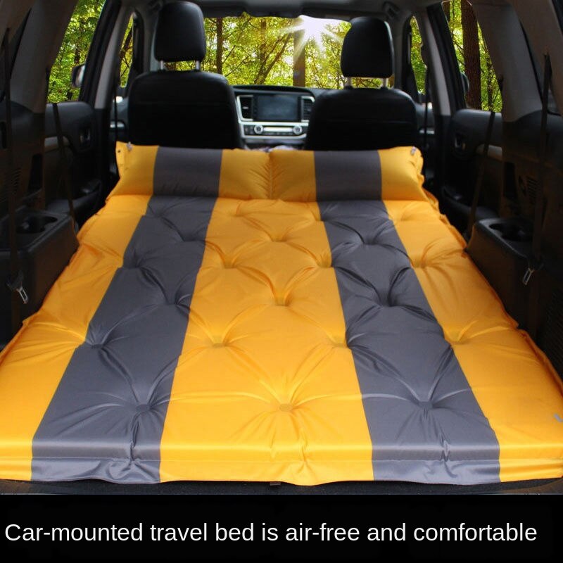 Automatisk uppblåsbar säng suv bil chock säng bil rese madrass bak bagage säng utomhus camping tält luftdyna: Orange