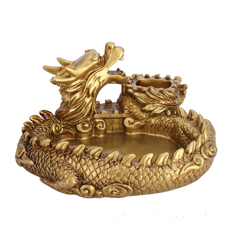 Europese Stijl Retro Creatieve Lade Dragon Elanden Leeuw Asbak Hars Ash Tray Woonkamer Home Office Decoratie Ornamenten