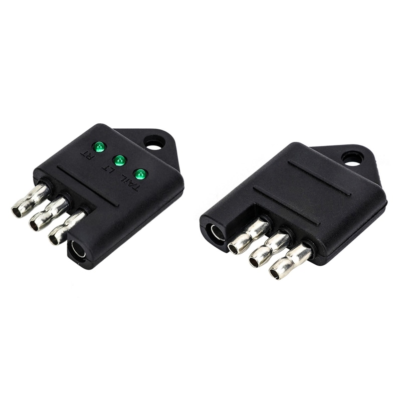 TIROL 4 Pin Trailer Tester Connector Trailer Wiring Tester Straight Trailer Light Wire Circuit Tester