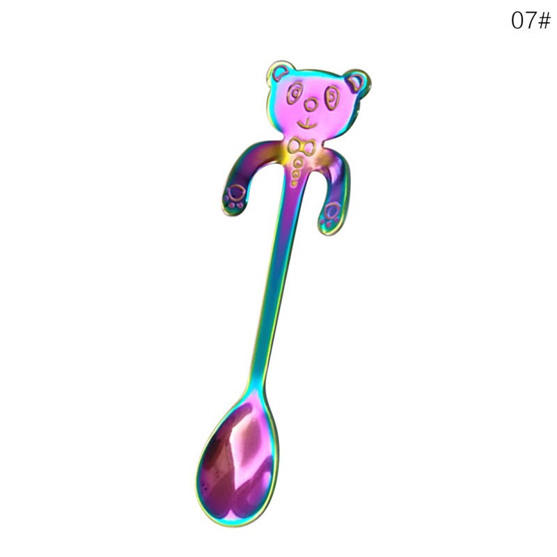 Aisaward 1 pièces acier inoxydable dessin animé ours guitare cuillère créative lait café cuillère crème glacée thé cuillère vaisselle accessoires: Symphony Bear