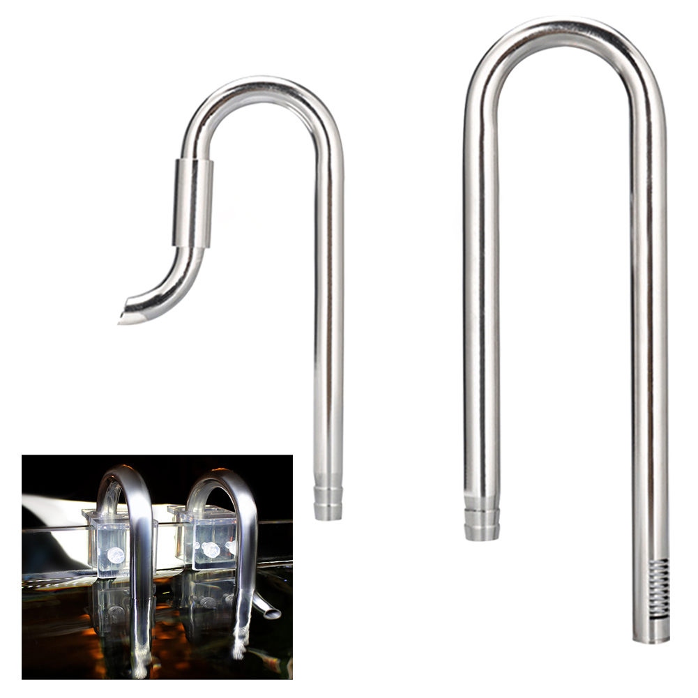 2pcs Waterflow Adjustable Cleaning Tool Home Inflow Outflow Aquatic Lily Pipe Set Rustproof Stainless Steel Smooth