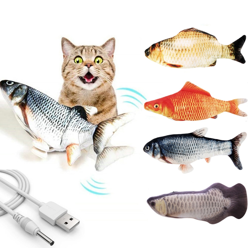 Elektronisk kat legetøj 3d fisk elektrisk usb opladning simulering fisk legetøj til katte kæledyr spiller legetøj kat leverer juguetes para gatos