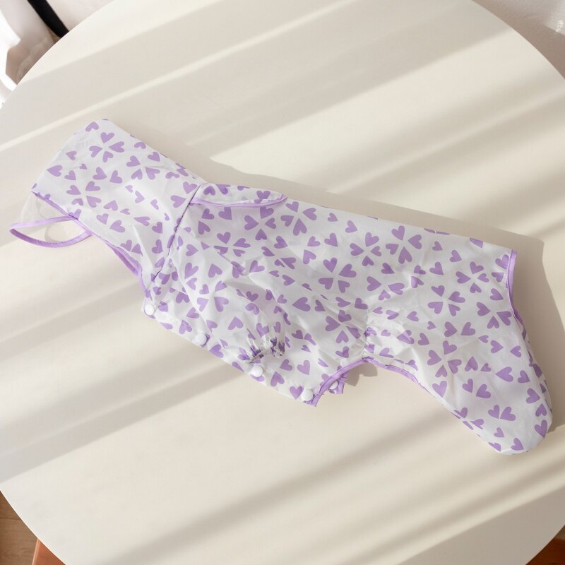 Chubasquero para perro, ropa impermeable para perro, Pelele de Pomerania maltés, Bichon Poodle, Schnauzer, Welsh, Corgi, ropa,: Morado / XL