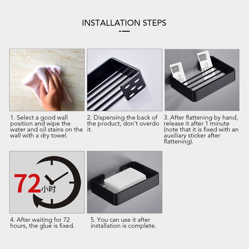 Badkamer Zeepbakje Muur Zeephouder Zwarte Douche Zeepbakje Keuken Opslag Badkamer Accessoires ML1019