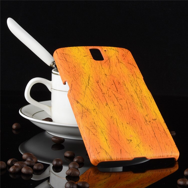 subin for OnePlus One Case 5.5 inch PU Wood grain mobile holster for 1+ One Plus One A0001 phone case: Orange