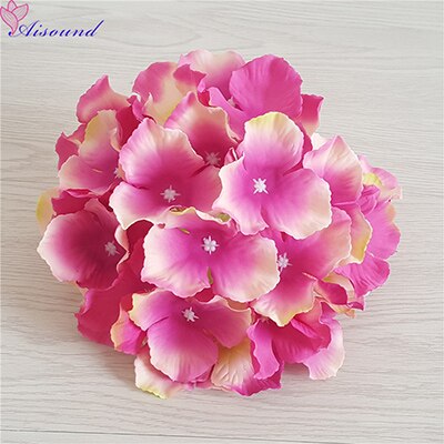 10 Stuks 20Cm Grote Zijden Hortensia Bloem Stem Bloemen Tak Voor Bruiloft Decoratie Diy Bloemen Muur Levert: crimson