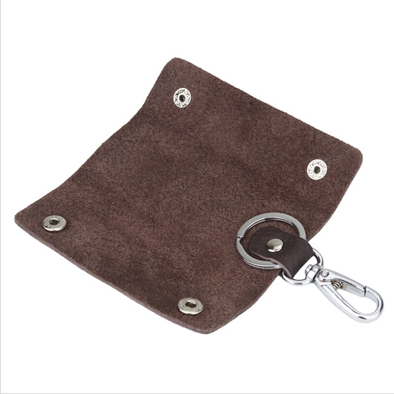 1 Pc Lederen Huishoudster Houders Auto Sleutelhanger Key Holder Bag Case Unisex Wallet Cover Eenvoudige Effen Kleur Opbergtas