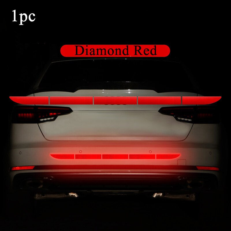 4 kleuren Auto Reflecterende Waarschuwing Sticker Nano Tape Strip Auto Kofferbak Reflecterende Waarschuwing Sticker Strip Bescherm Rijden Veiligheid Decor: Reflective Sticker R