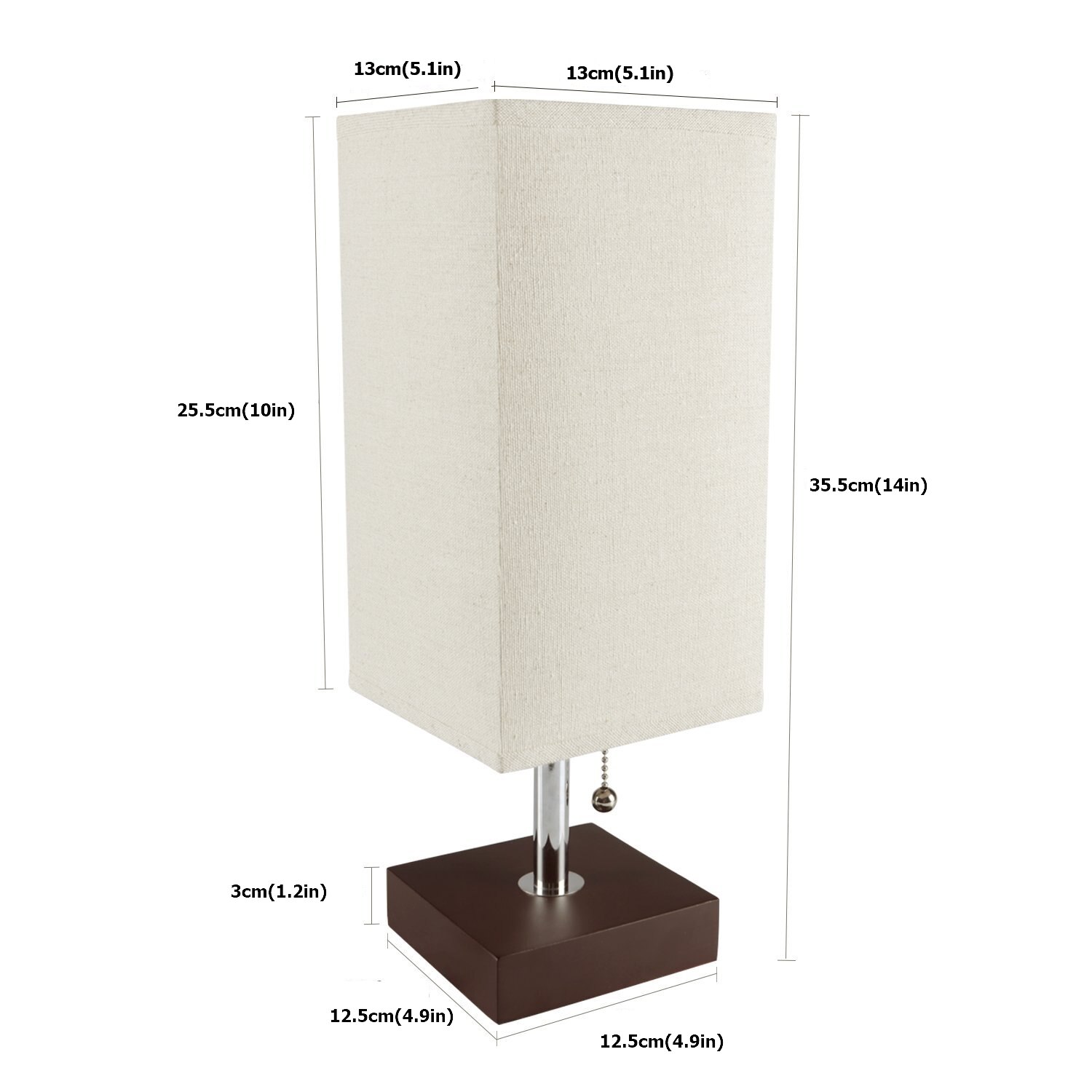 LED Table Lamp USB Desk Lamp, reading lamp nightlight for bedroom with Unique Shade and Brown Base